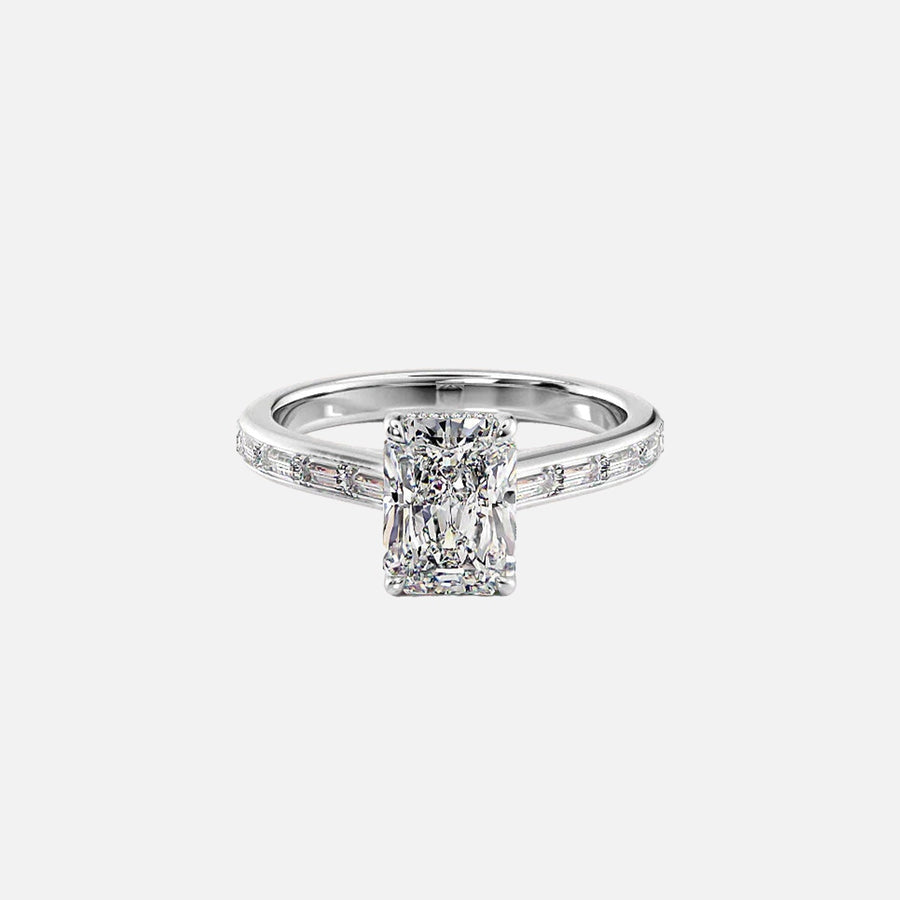  The Monica Radiant Lab Diamond Ring 14k White Gold 001