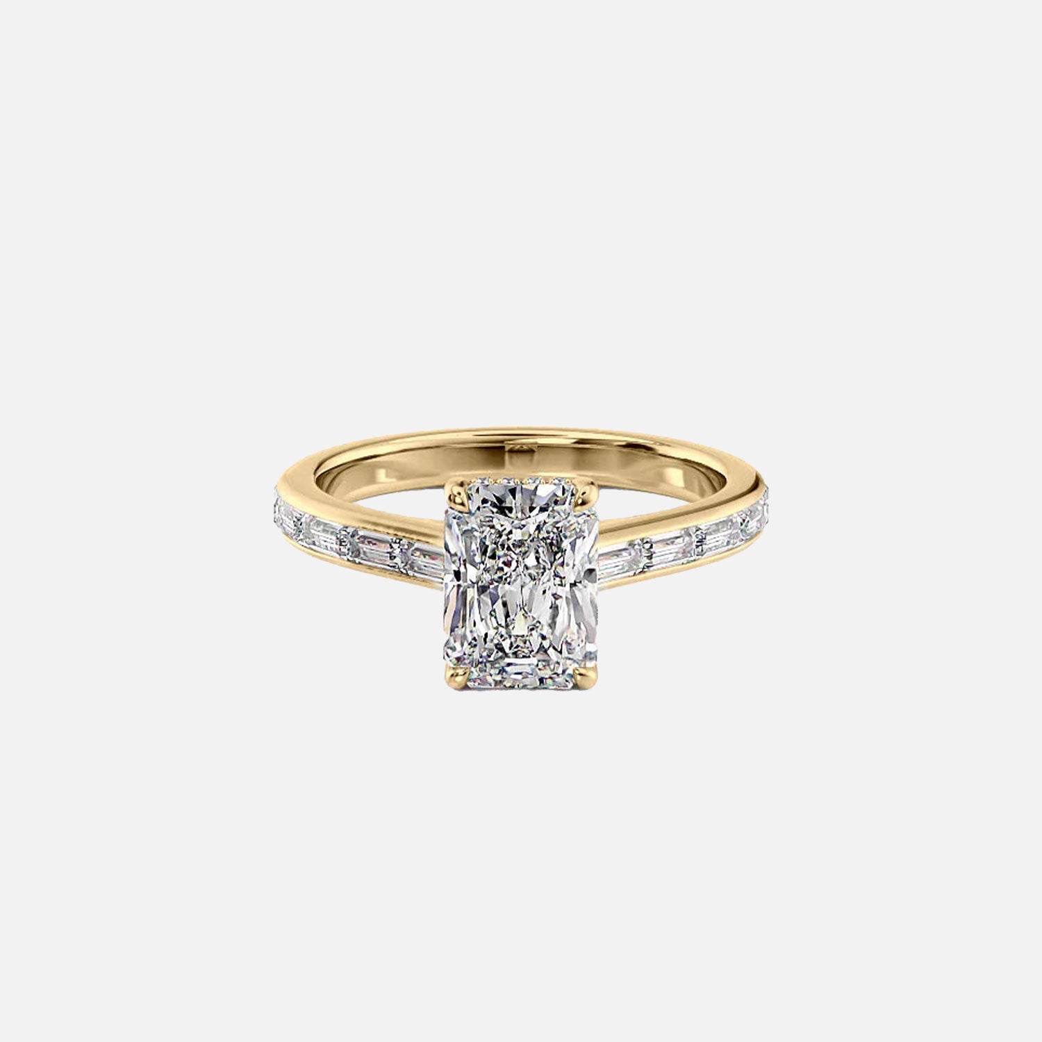 The Monica Radiant Lab Diamond Ring 14k Yellow Gold 001