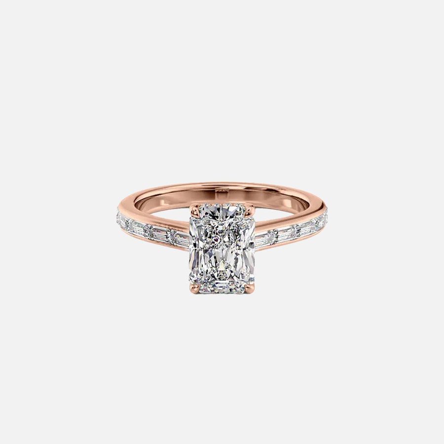  The Monica Radiant Lab Diamond Ring 18k Rose Gold 001