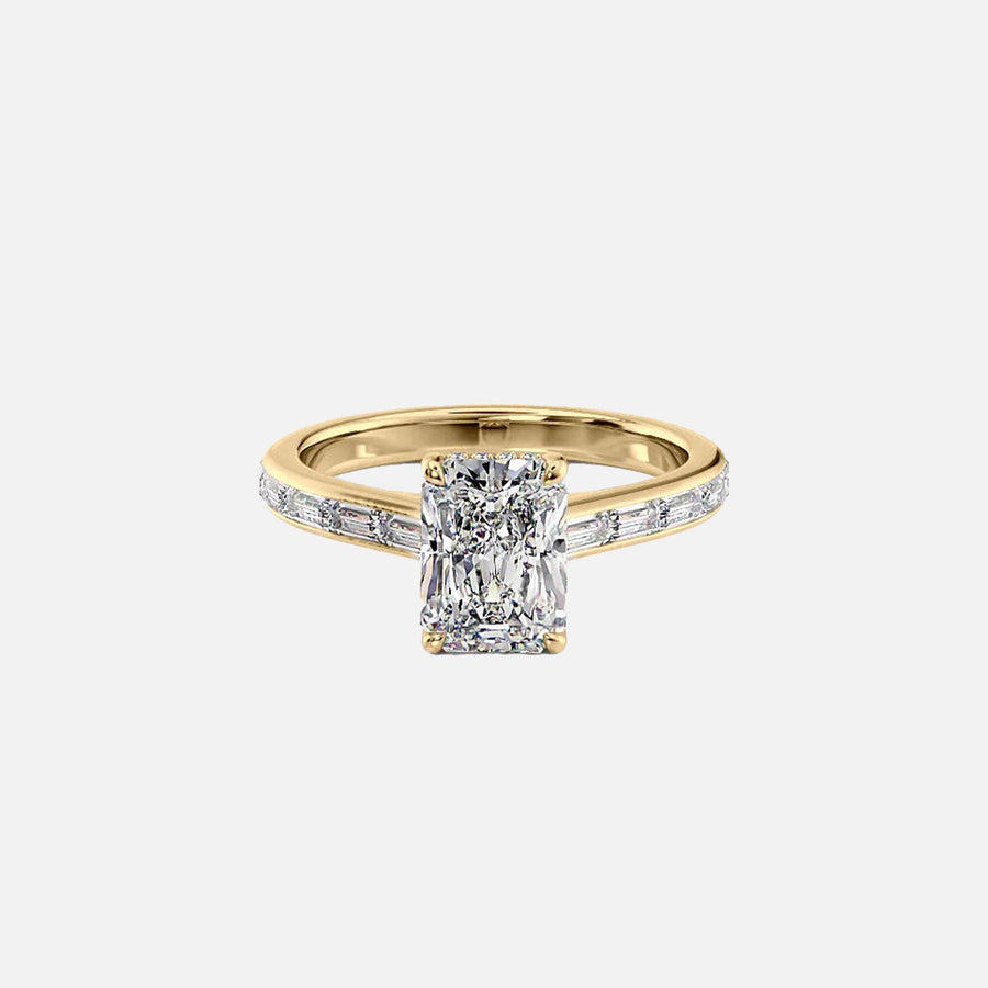  The Monica Radiant Lab Diamond Ring 18k Yellow Gold 001