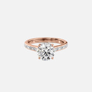  The Monica Round Lab Diamond Ring 14k Rose Gold 001
