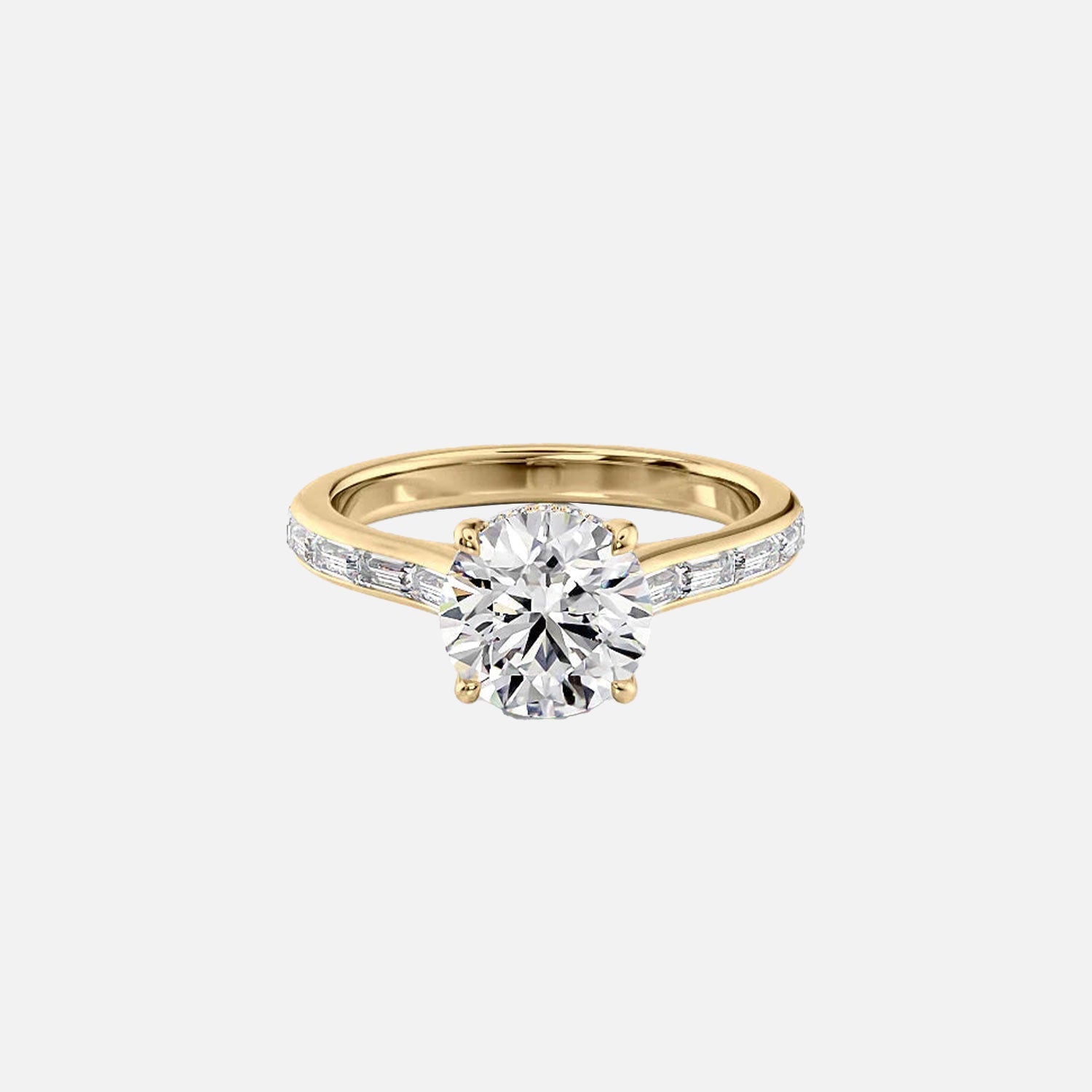 The Monica Round Lab Diamond Ring 14k Yellow Gold 001