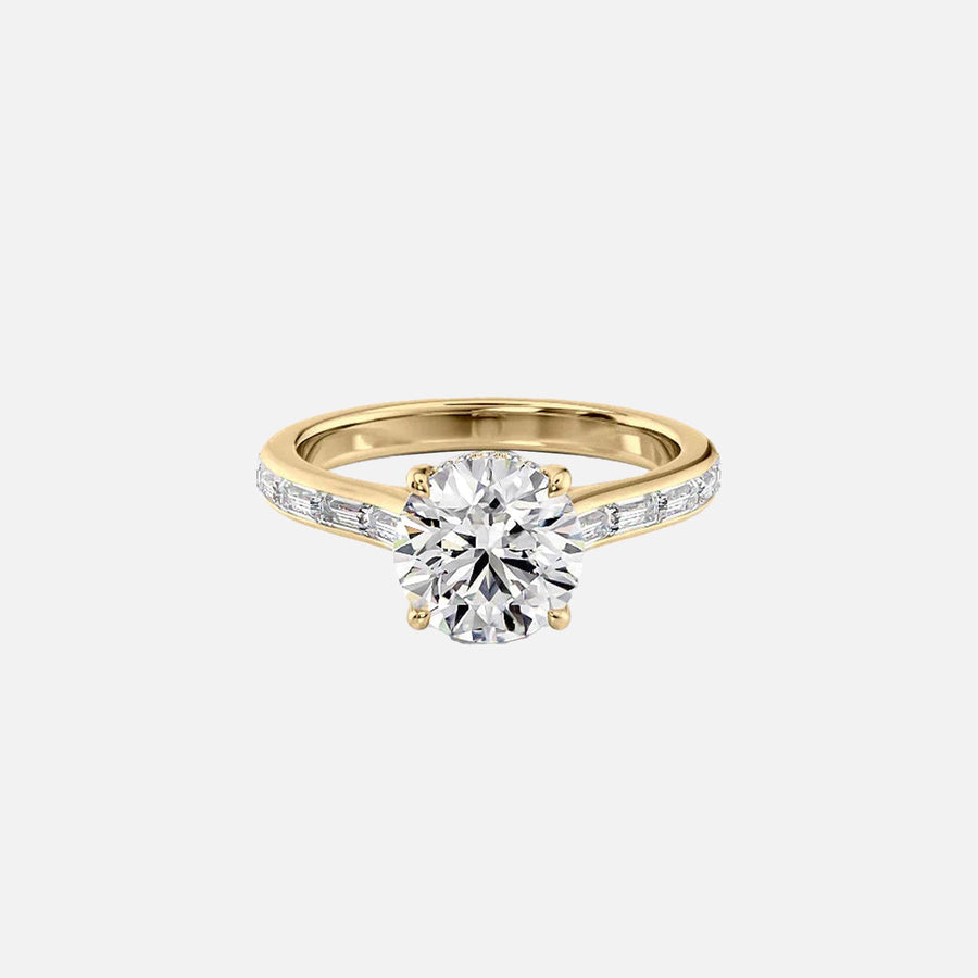 The Monica Round Lab Diamond Ring 14k Yellow Gold 001