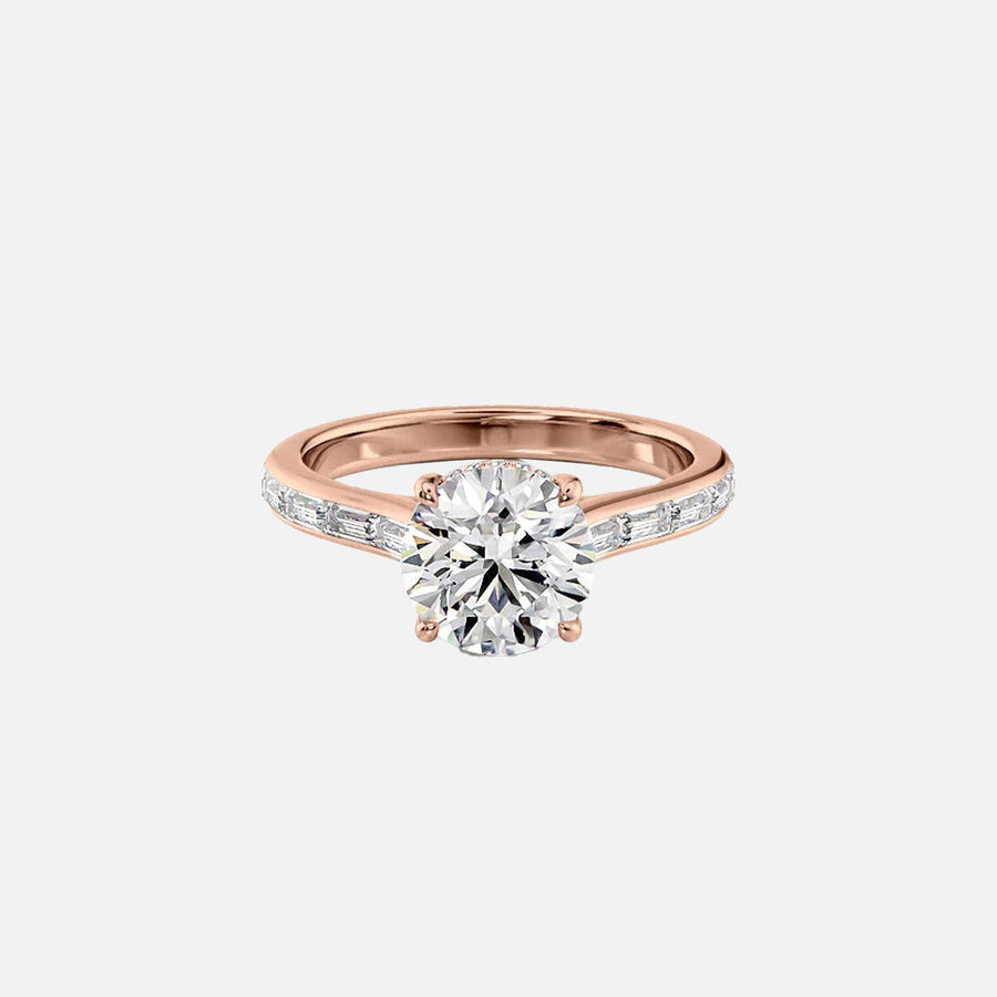  The Monica Round Lab Diamond Ring 18k Rose Gold 001