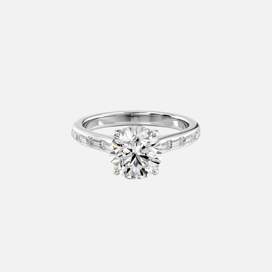  The Monica Round Lab Diamond Ring 18k White Gold 001
