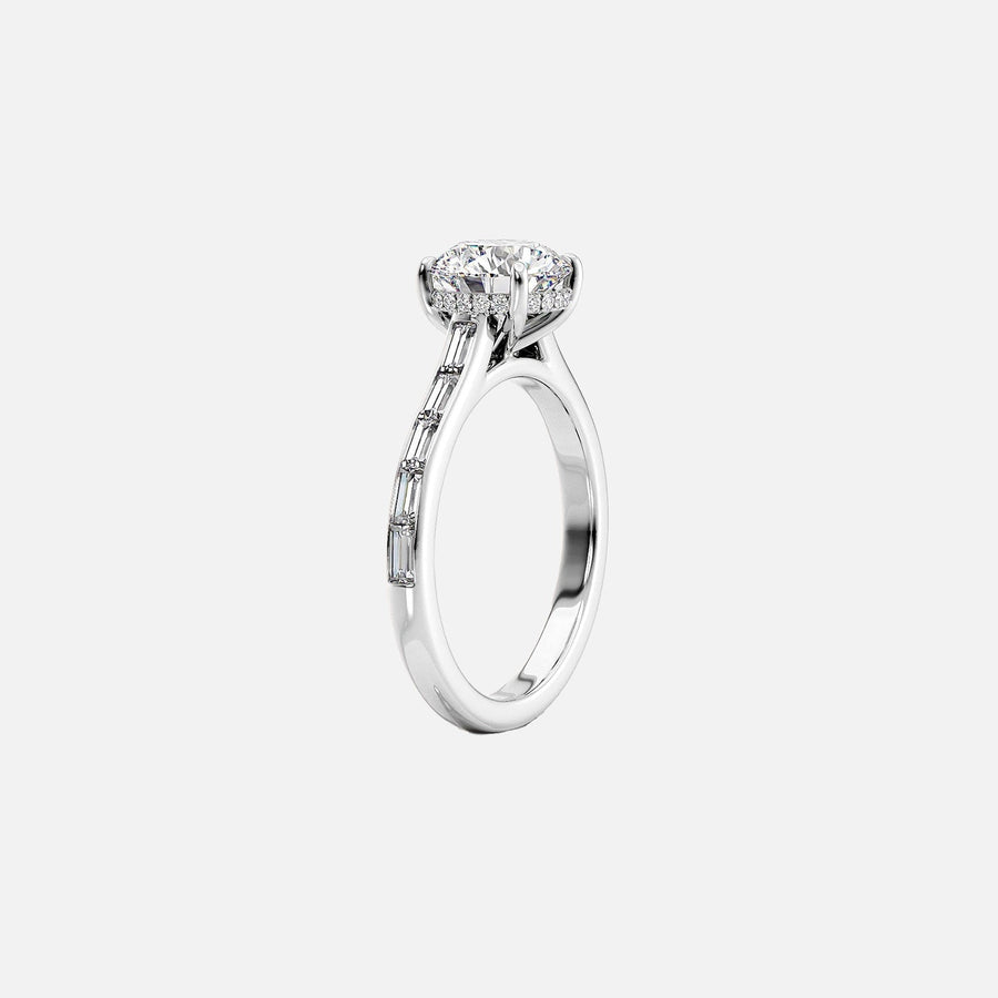  The Monica Round Lab Diamond Ring 18k White Gold 002