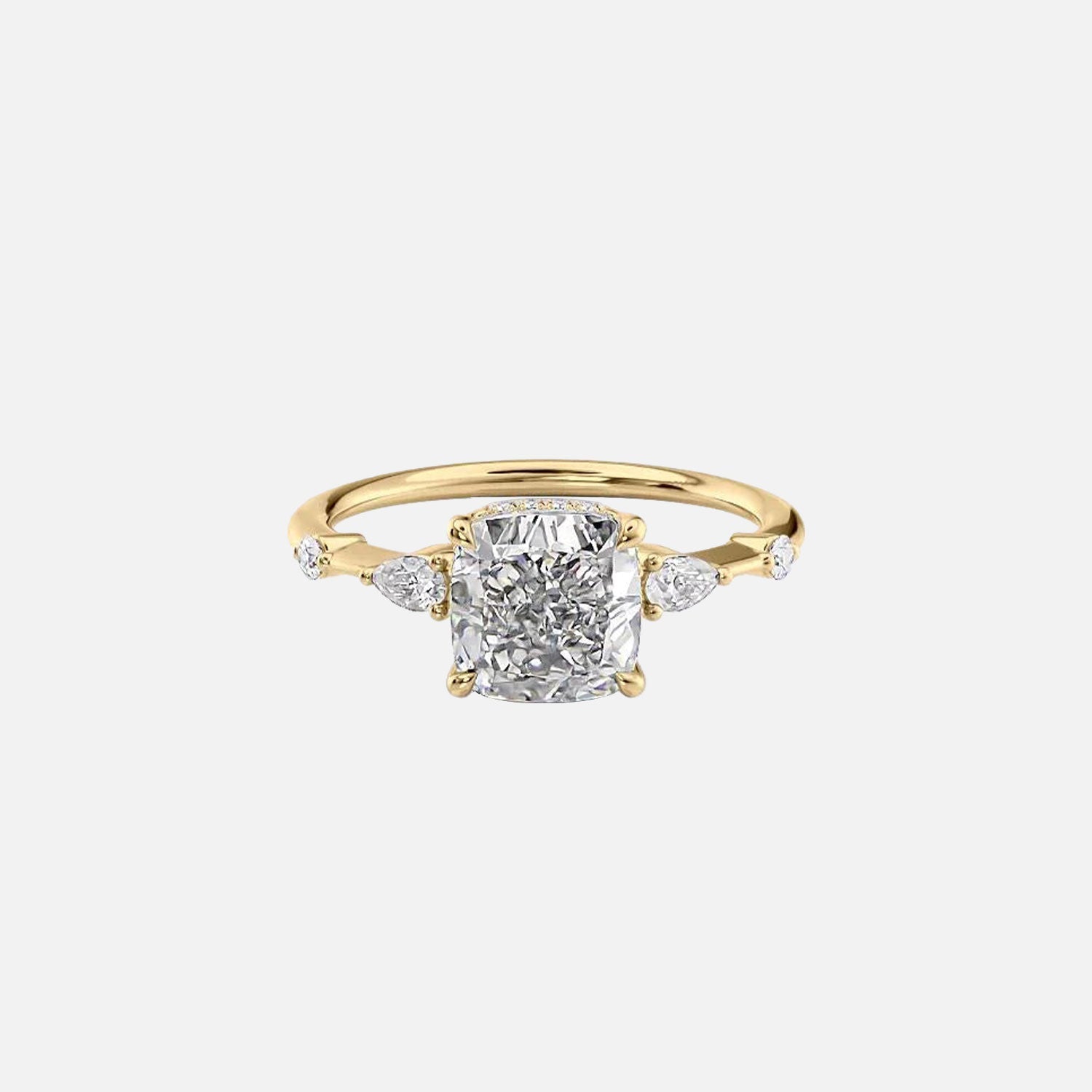 The Naomi Cushion Lab Diamond Ring 14k Yellow Gold 001