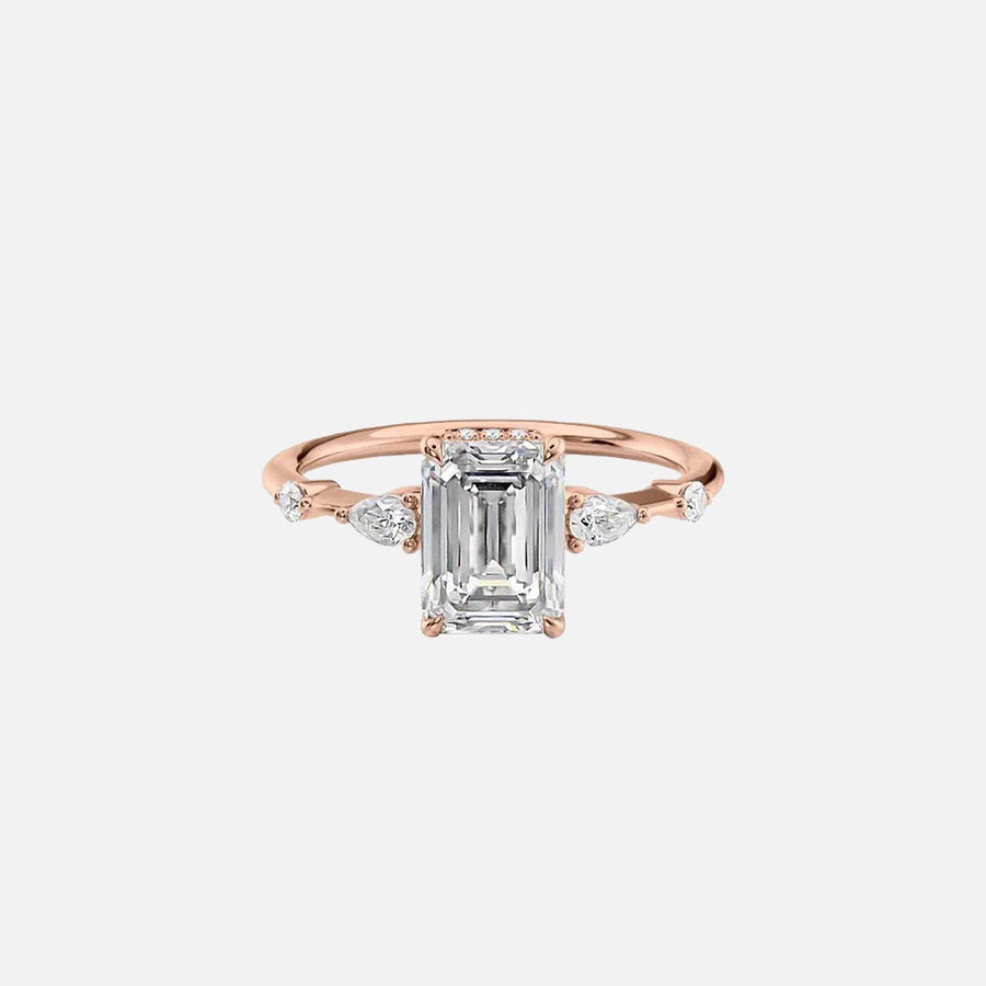  The Naomi Emerald Lab Diamond Ring 14k Rose Gold 001