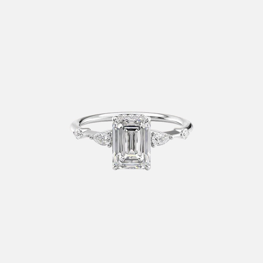  The Naomi Emerald Lab Diamond Ring 14k White Gold 001
