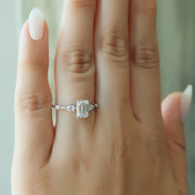 The Naomi Emerald Lab Diamond Ring 14k White Gold 003