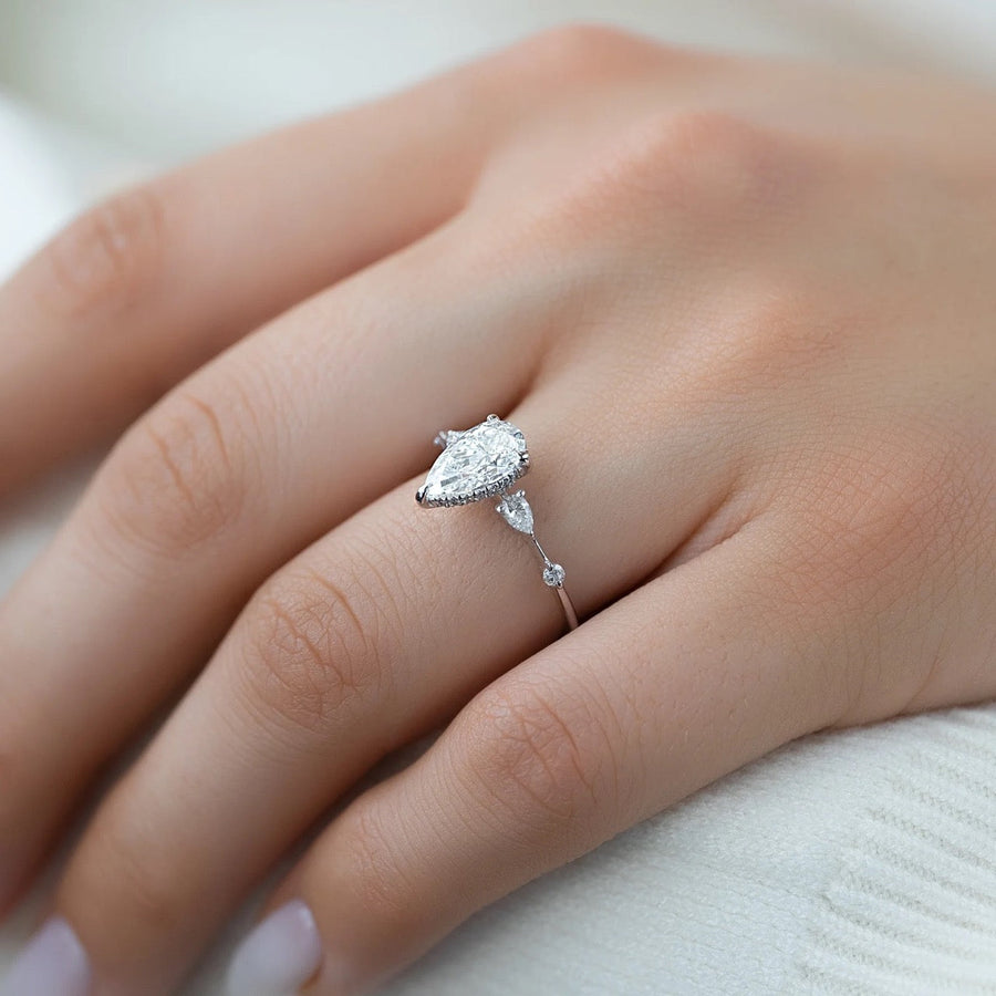  The Naomi Pear Lab Diamond Ring 14k White Gold 003