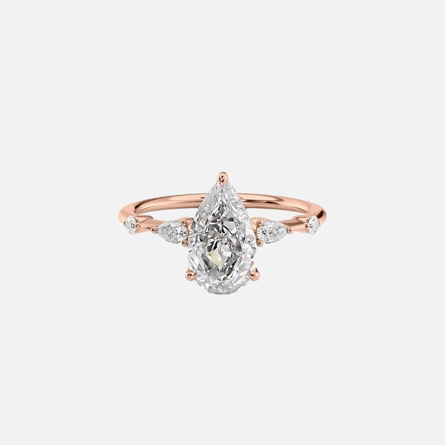  The Naomi Pear Lab Diamond Ring 18k Rose Gold 001