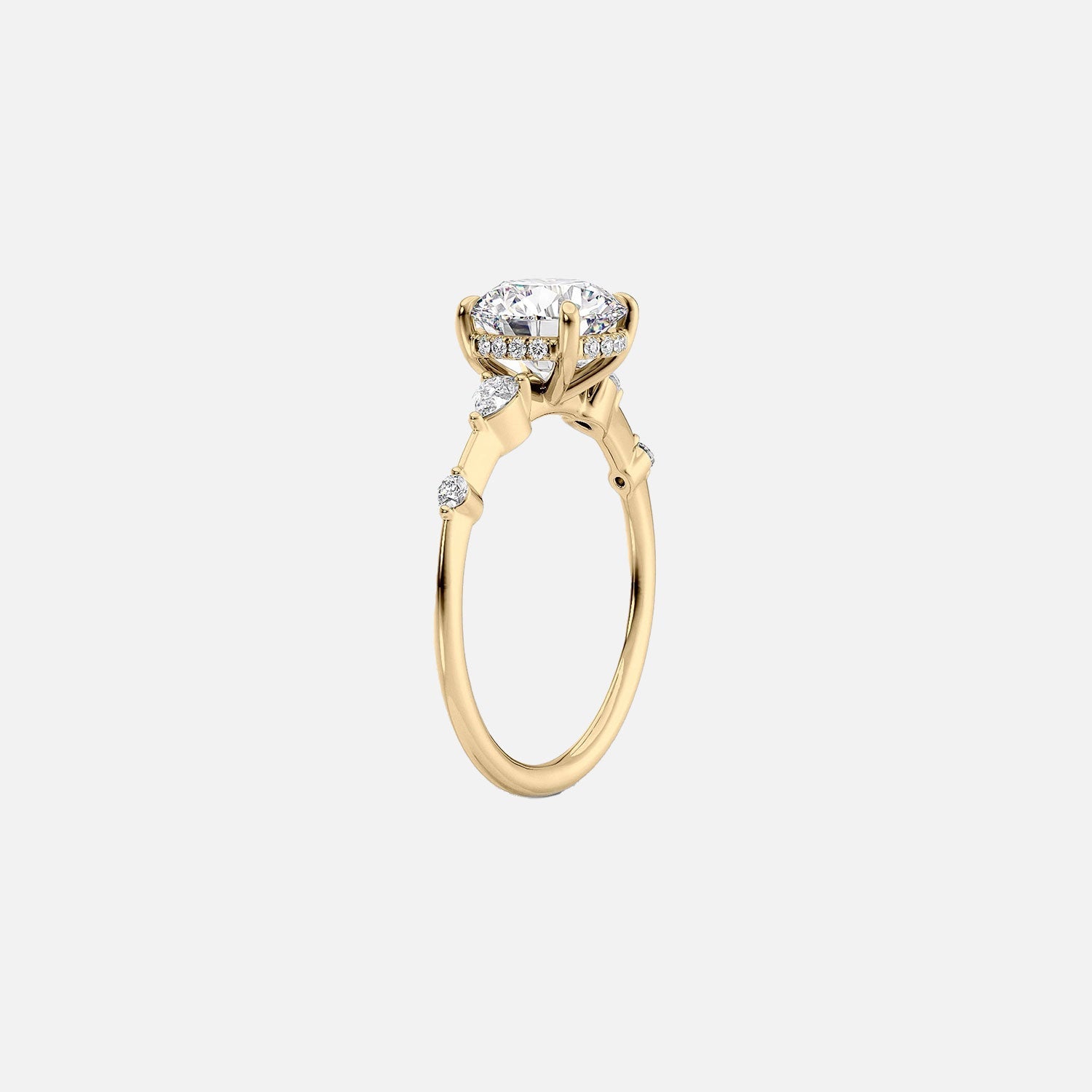  The Naomi Pear Moissanite Ring 14k Yellow Gold 002