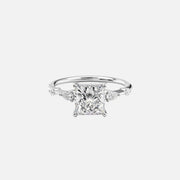  The Naomi Princess Moissanite Ring 18k White Gold 001
