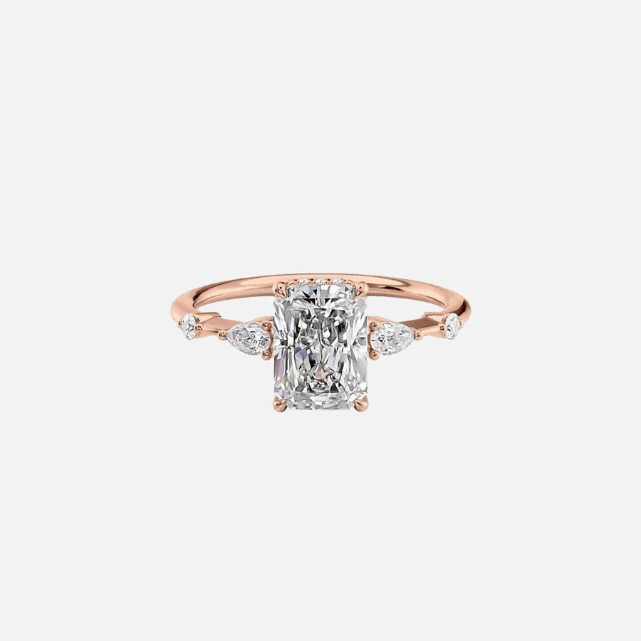  The Naomi Radiant Lab Diamond Ring 14k Rose Gold 001