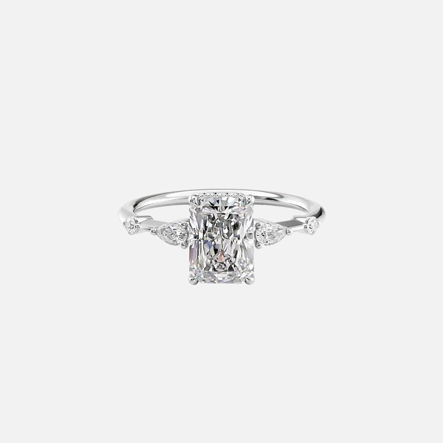 The Naomi Radiant Lab Diamond Ring 14k White Gold 001