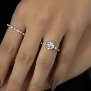  The Naomi Round Lab Diamond Ring 14k White Gold 004