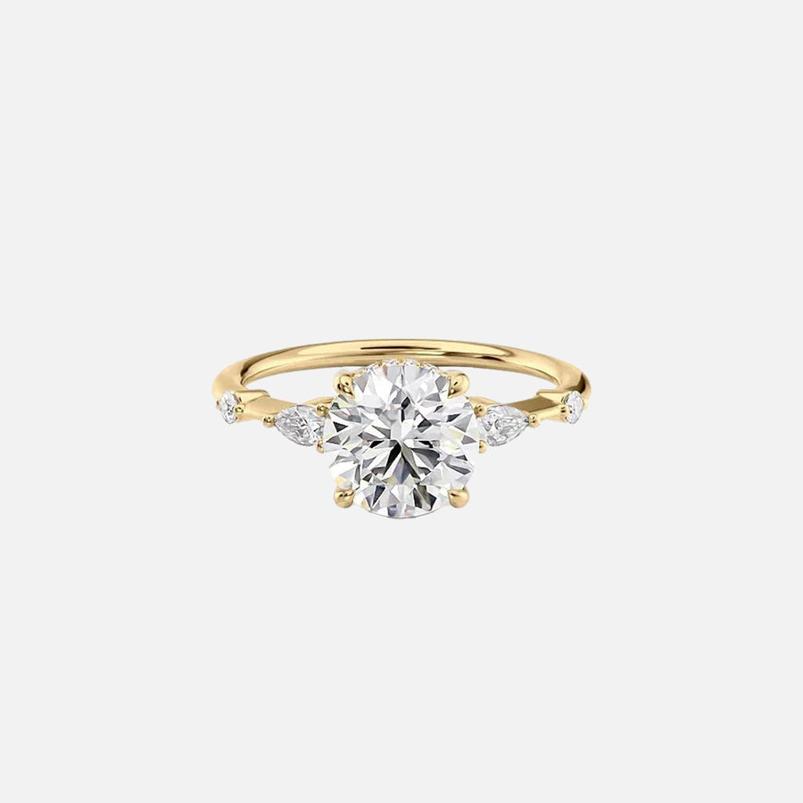 The Naomi Round Lab Diamond Ring 14k Yellow Gold 001