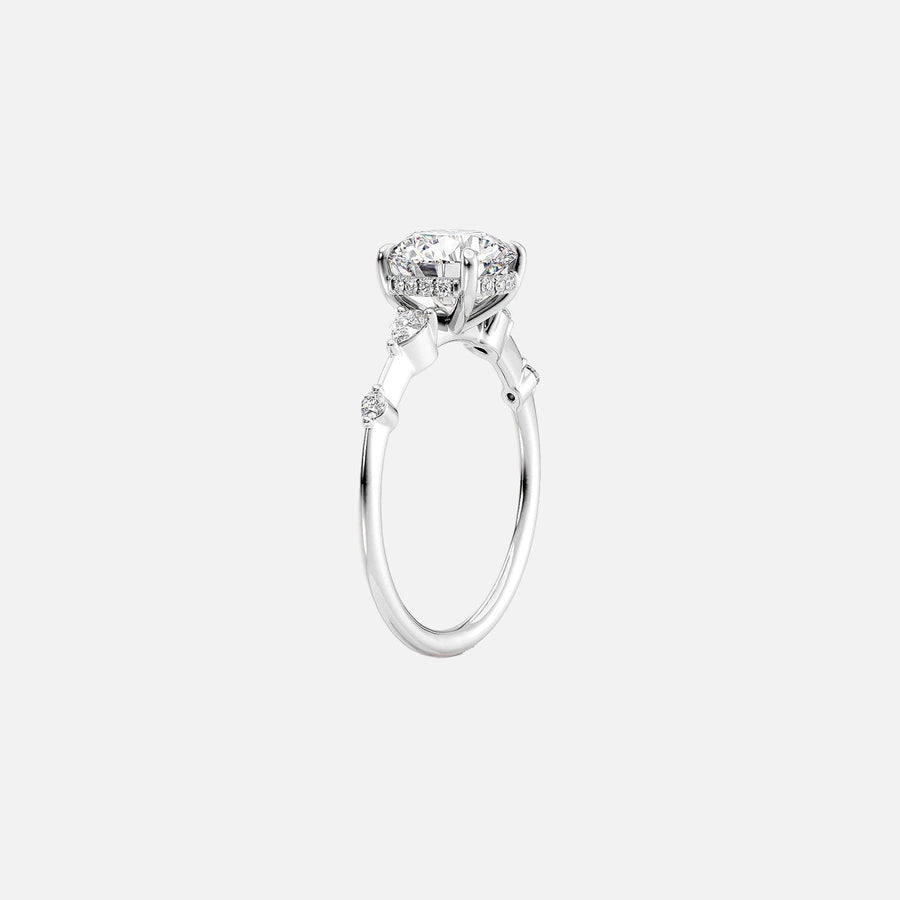  The Naomi Round Lab Diamond Ring 18k White Gold 002