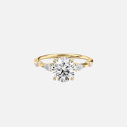  The Naomi Round Lab Diamond Ring 18k Yellow Gold 001