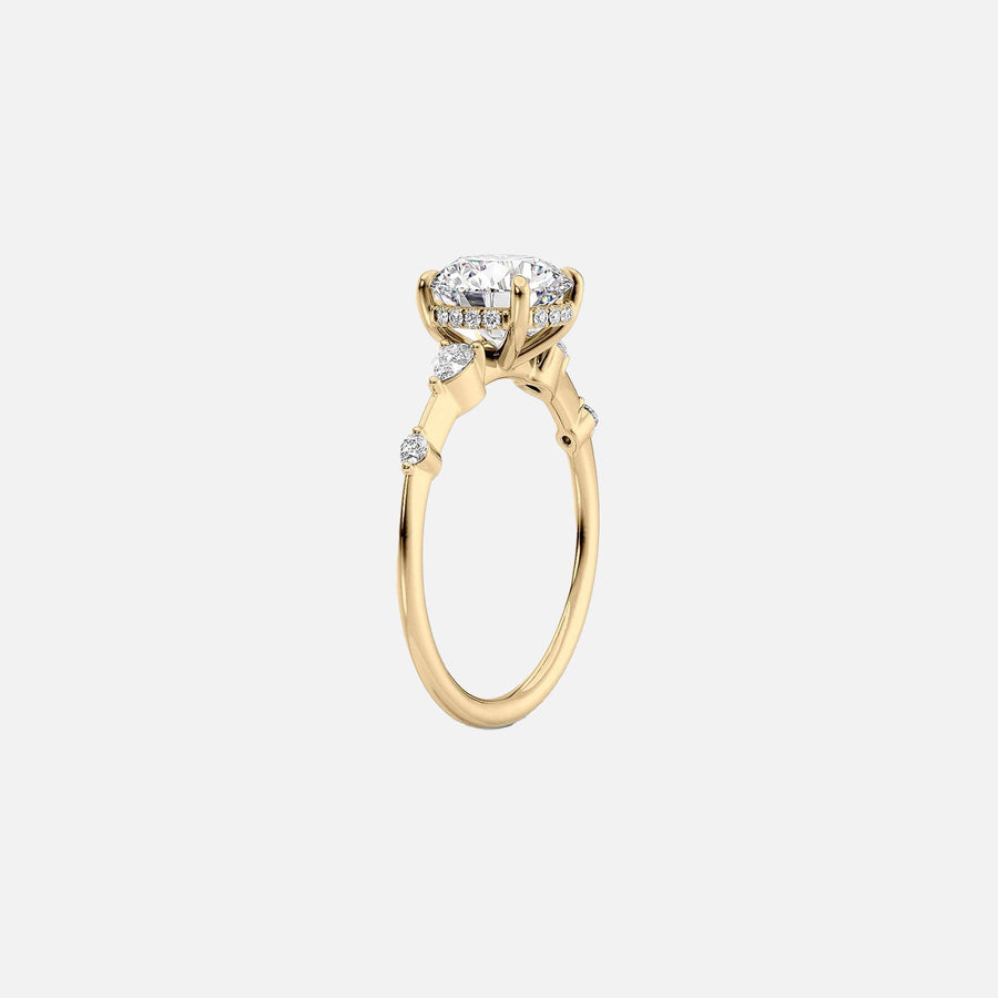  The Naomi Round Lab Diamond Ring 18k Yellow Gold 002