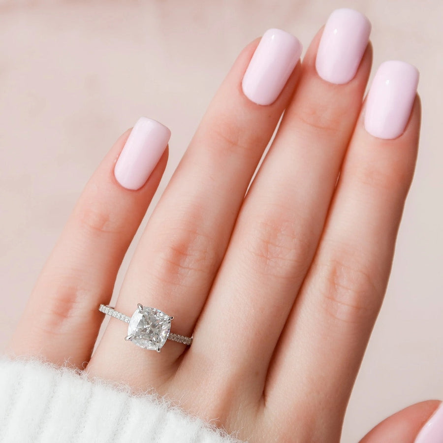 The Natasha Cushion Pave Moissanite Ring - KNT - Engagement Rings, Wedding Bands & Fine Jewelry