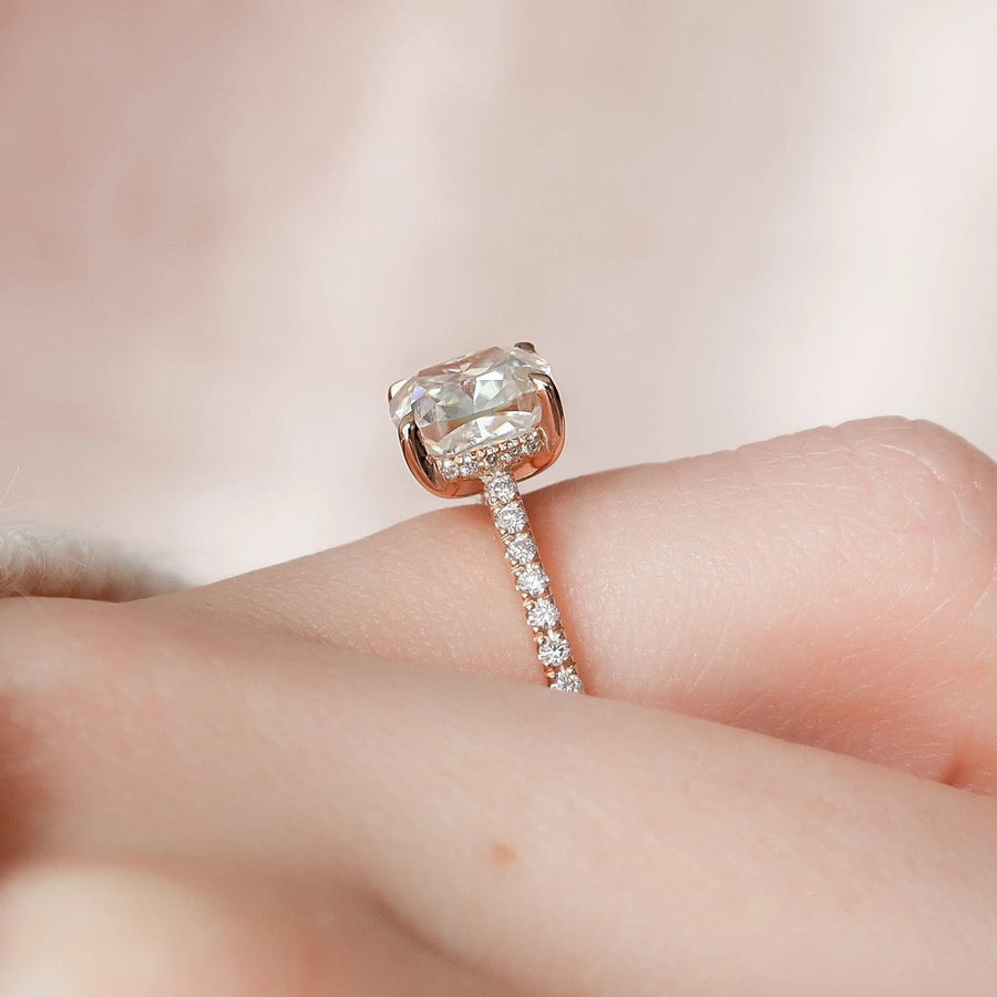 The Natasha Cushion Pave Moissanite Ring - KNT - Engagement Rings, Wedding Bands & Fine Jewelry