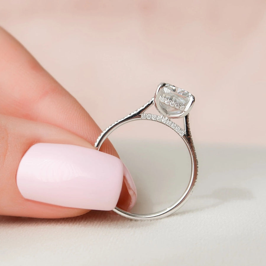 The Natasha Cushion Pave Moissanite Ring - KNT - Engagement Rings, Wedding Bands & Fine Jewelry