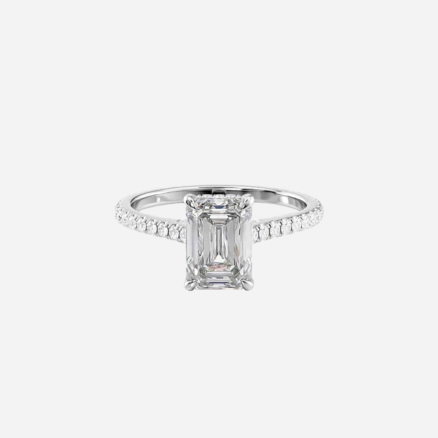 The Natasha Emerald Pave Moissanite Ring - KNT - Engagement Rings, Wedding Bands & Fine Jewelry