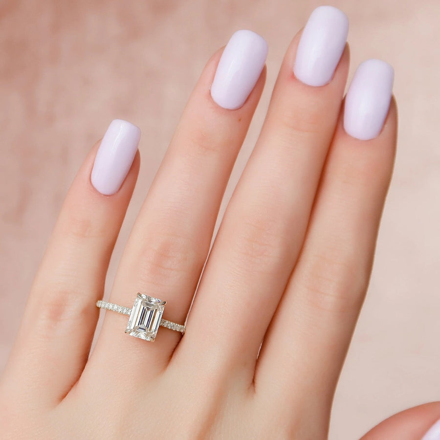The Natasha Emerald Pave Moissanite Ring - KNT - Engagement Rings, Wedding Bands & Fine Jewelry