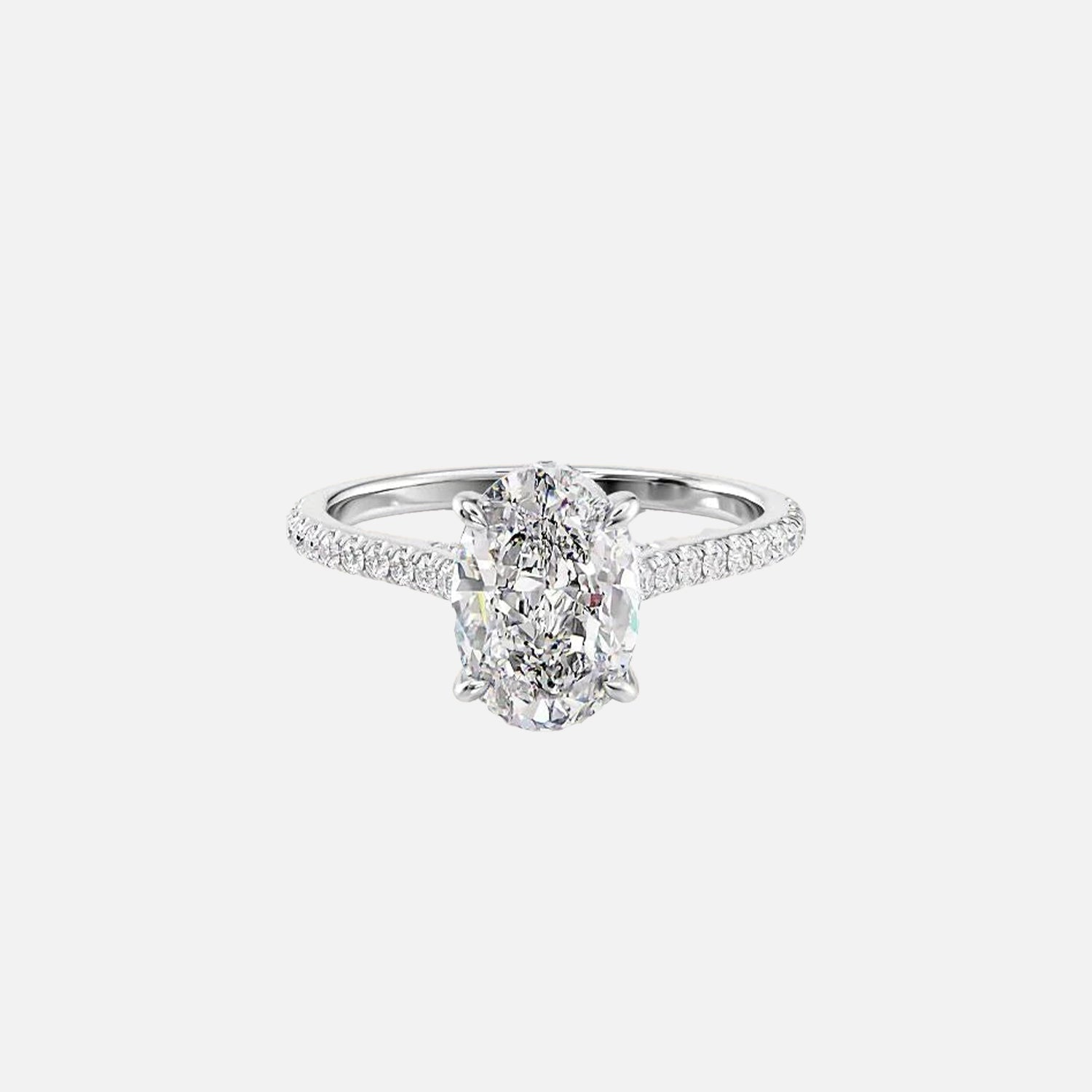 The Natasha Oval Pave Moissanite Ring - KNT - Engagement Rings, Wedding Bands & Fine Jewelry