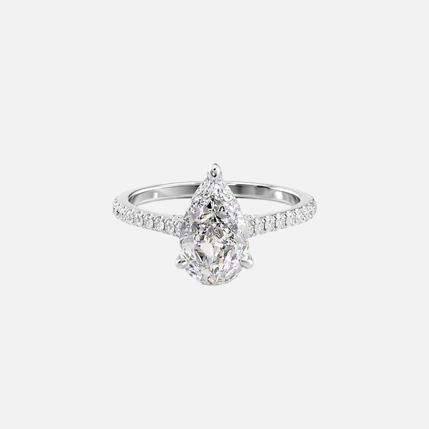The Natasha Pear Pave Moissanite Ring - KNT - Engagement Rings, Wedding Bands & Fine Jewelry