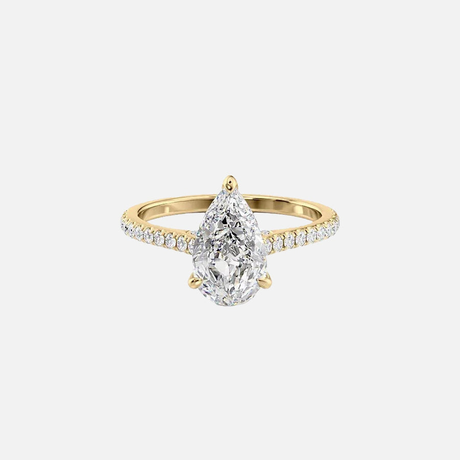 The Natasha Pear Pave Moissanite Ring - KNT - Engagement Rings, Wedding Bands & Fine Jewelry