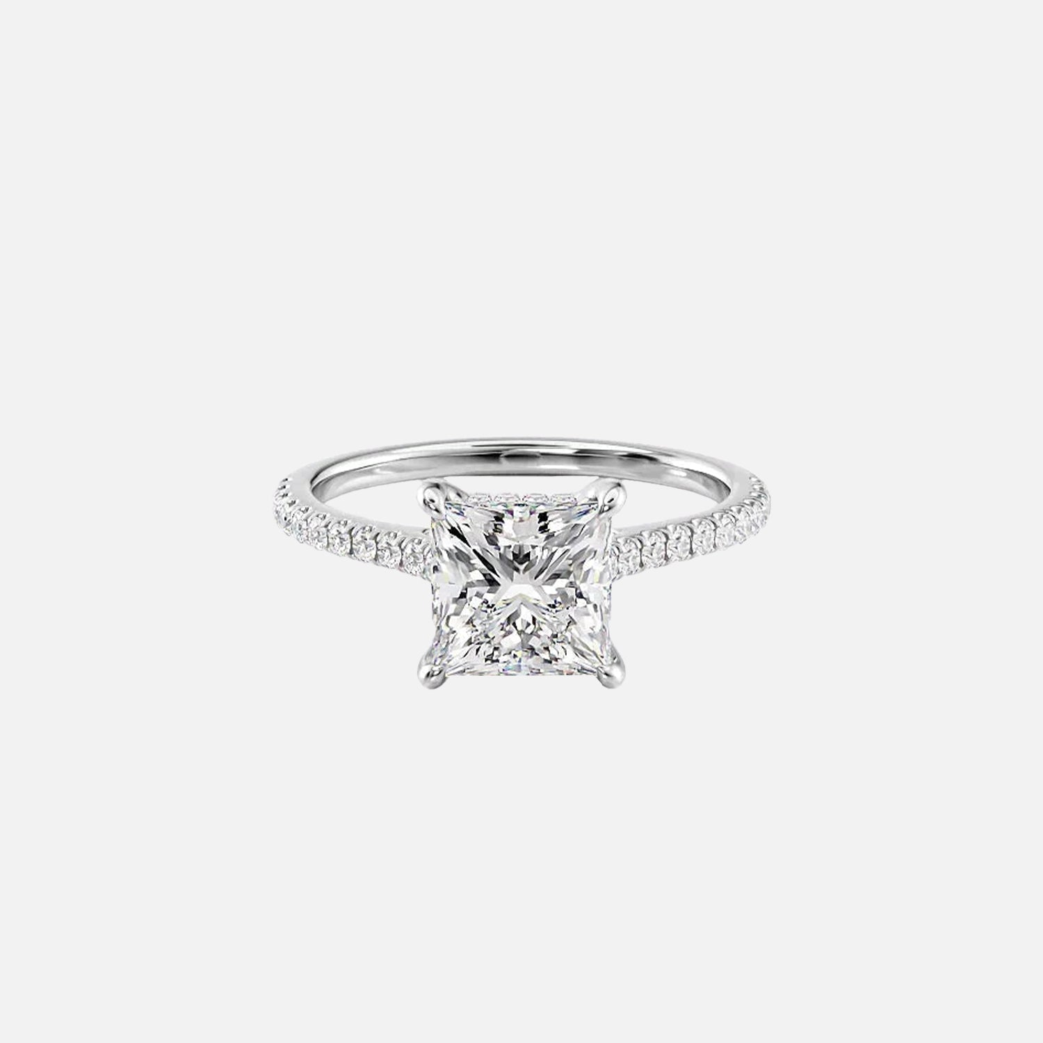 The Natasha Princess Pave Moissanite Ring - KNT - Engagement Rings, Wedding Bands & Fine Jewelry