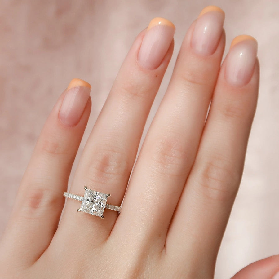 The Natasha Princess Pave Moissanite Ring - KNT - Engagement Rings, Wedding Bands & Fine Jewelry