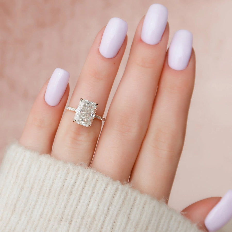 The Natasha Radiant Pave Moissanite Ring - KNT - Engagement Rings, Wedding Bands & Fine Jewelry