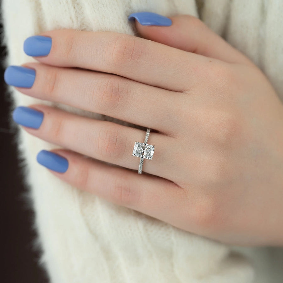 The Natasha Radiant Pave Moissanite Ring - KNT - Engagement Rings, Wedding Bands & Fine Jewelry