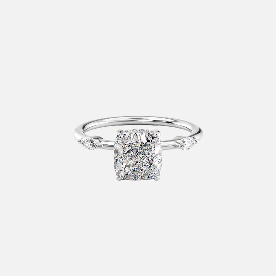  The Nicole Cushion Lab Diamond Ring 14k White Gold 001