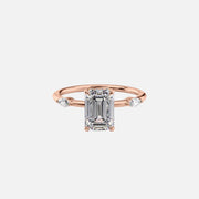  The Nicole Emerald Lab Diamond Ring 14k Rose Gold 001