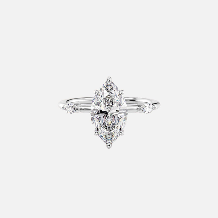  The Nicole Marquise Lab Diamond Ring 14k White Gold 001