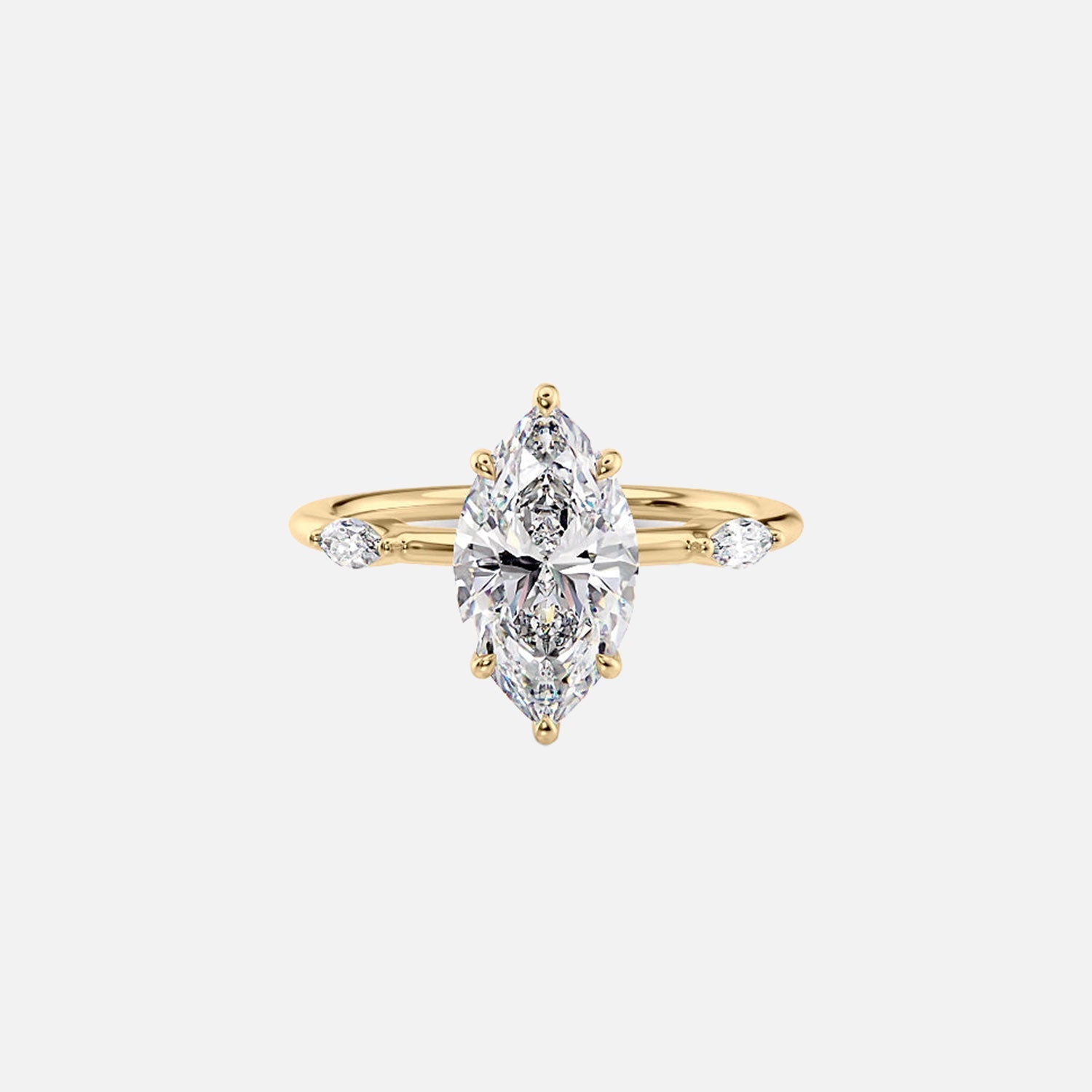 The Nicole Marquise Moissanite Ring 14k Yellow Gold 001