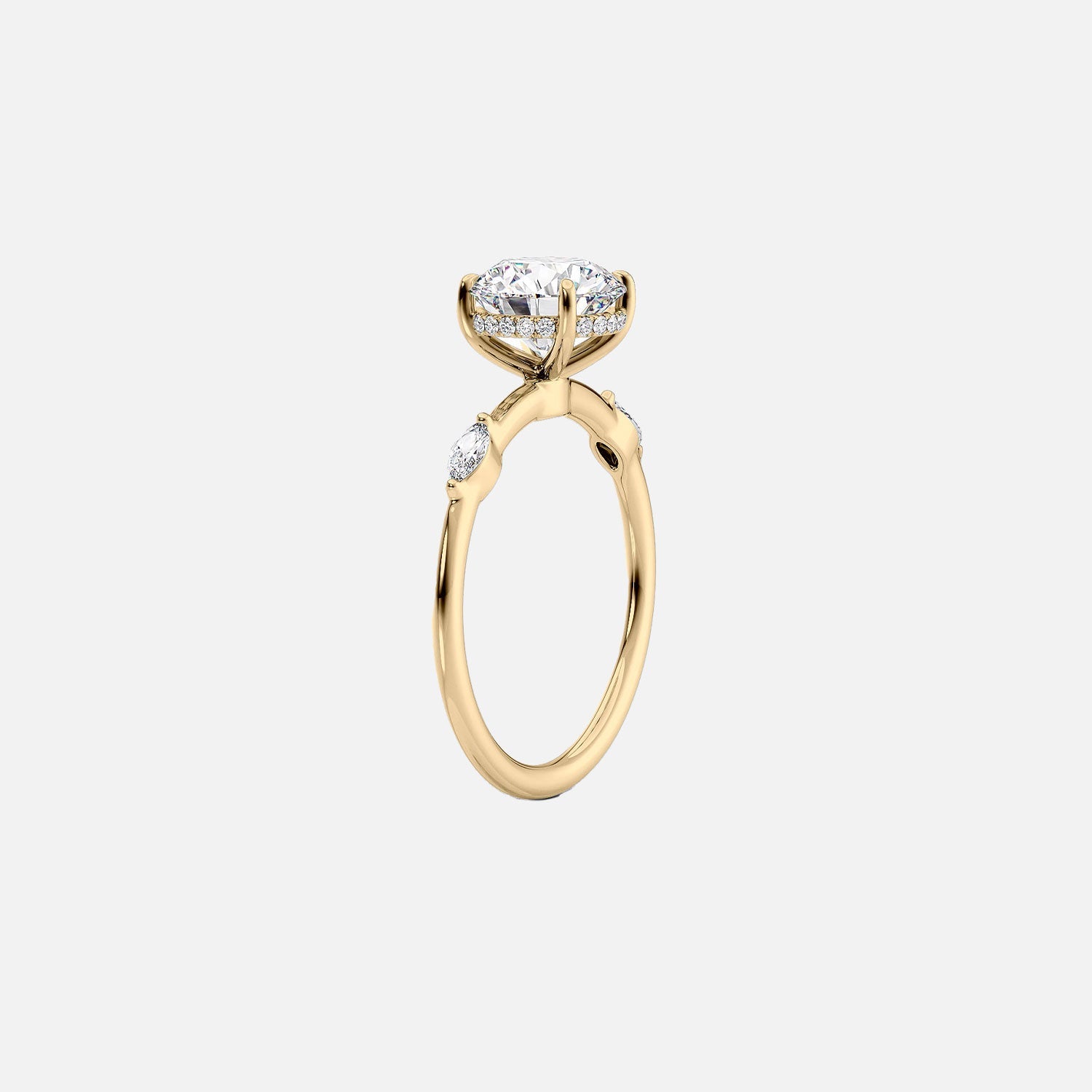  The Nicole Marquise Moissanite Ring 14k Yellow Gold 002