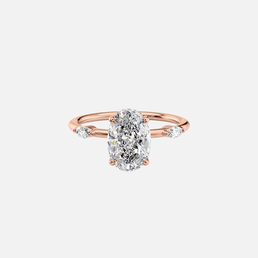  The Nicole Oval Lab Diamond Ring 14k Rose Gold 001