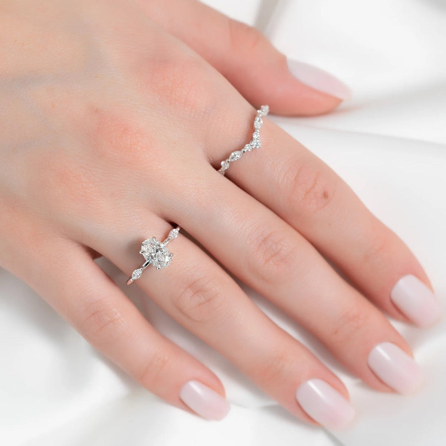  The Nicole Oval Lab Diamond Ring 14k White Gold 003