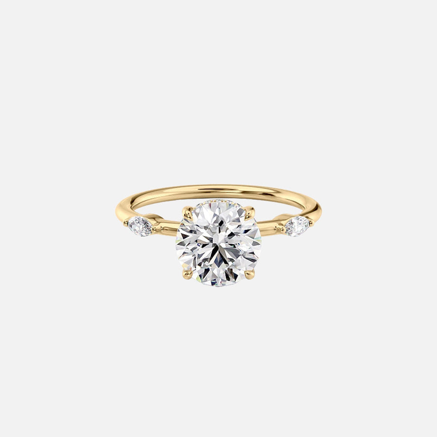 The Nicole Round Lab Diamond Ring 14k Yellow Gold 001