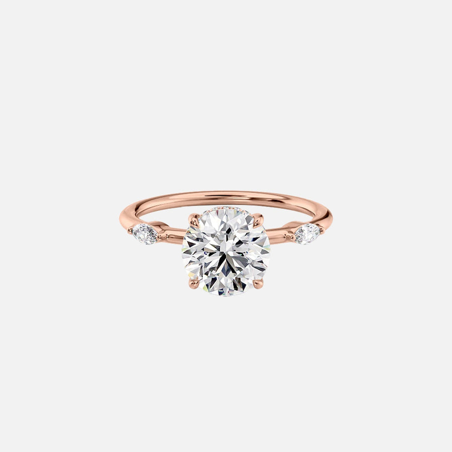  The Nicole Round Lab Diamond Ring 18k Rose Gold 001
