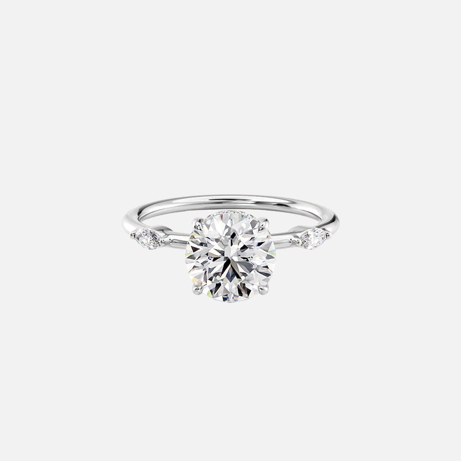  The Nicole Round Lab Diamond Ring 18k White Gold 001
