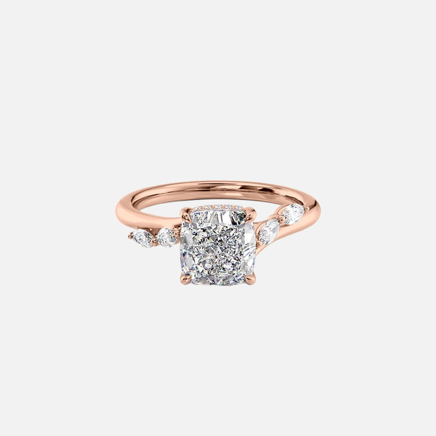  The Nova Cushion Moissanite Ring 14k Rose Gold 001