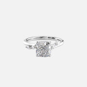  The Nova Cushion Moissanite Ring 14k White Gold 001