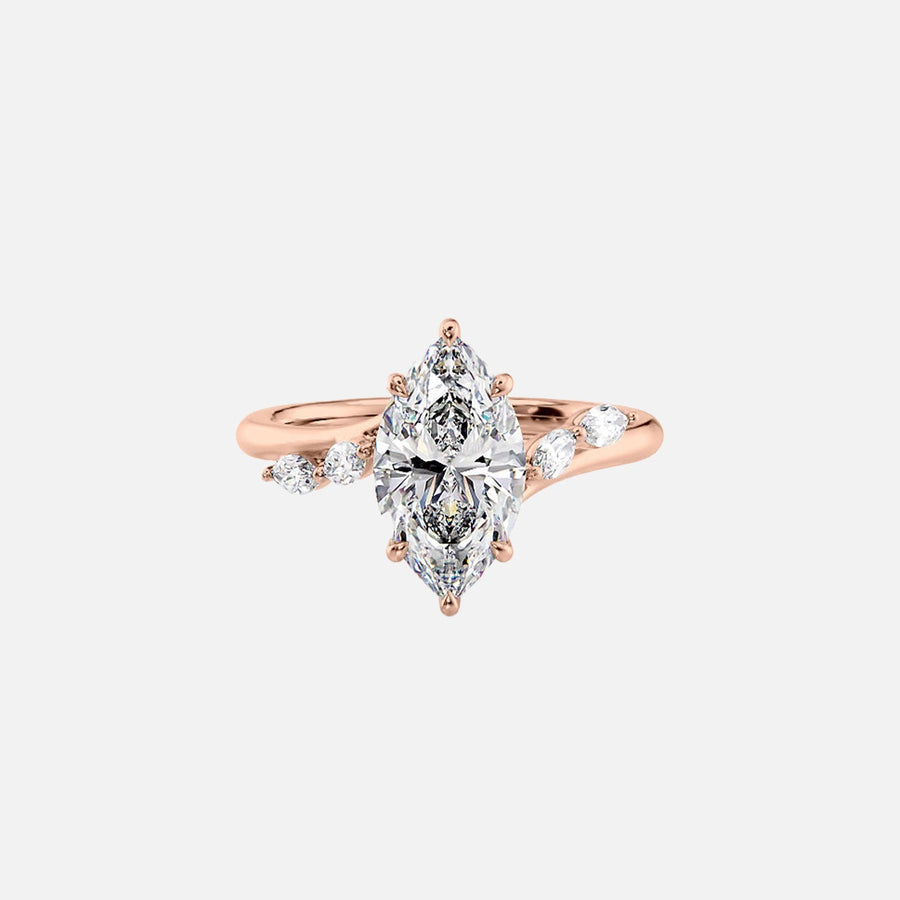  The Nova Marquise Moissanite Ring 14k Rose Gold 001